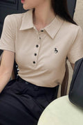 Cream Unicorn Polo Yaka T-shirt