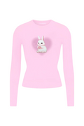 Cute Bunny Uzun Kol Tam Boy Bluz