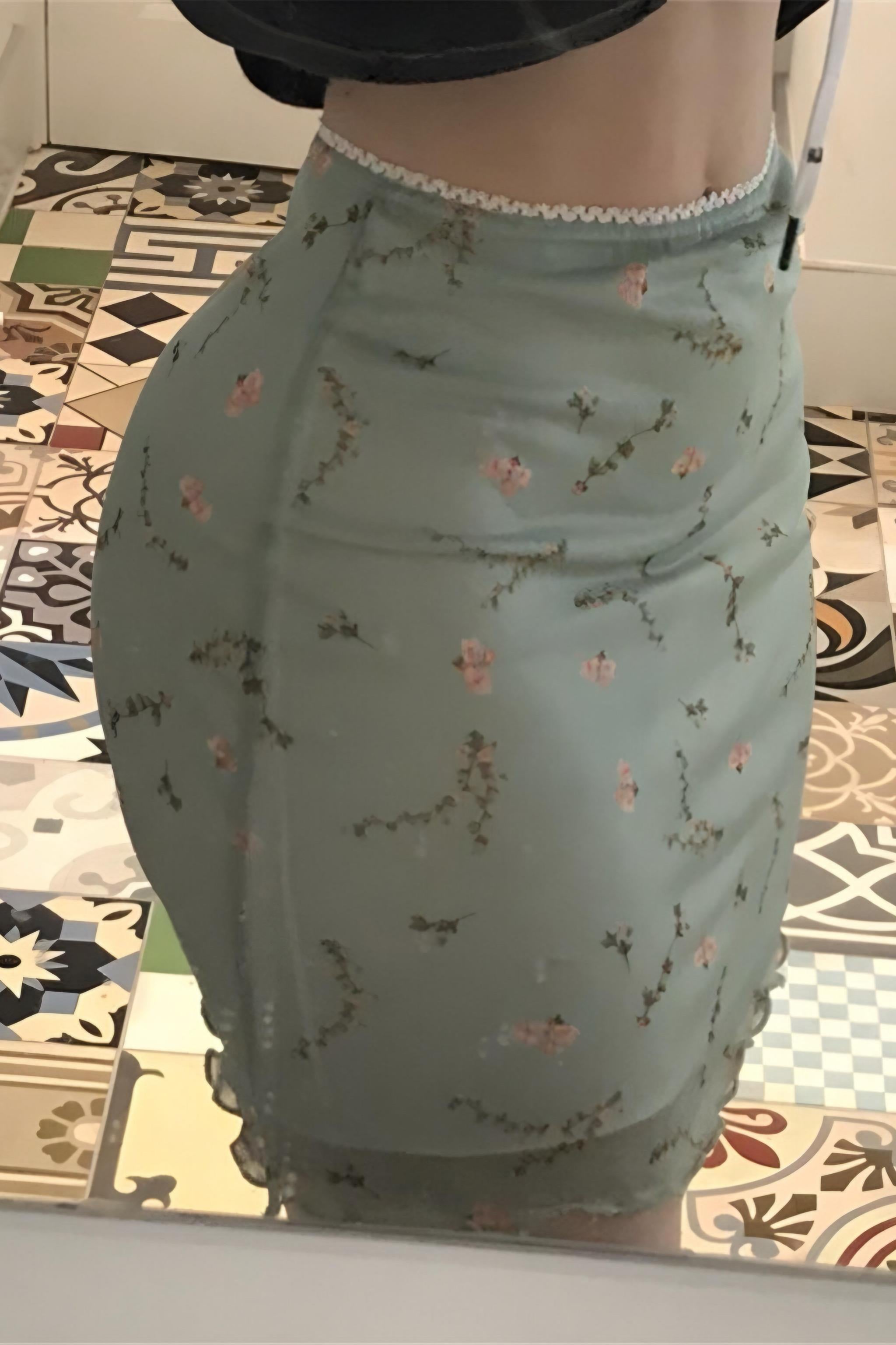 Cute Floral Mini Etek
