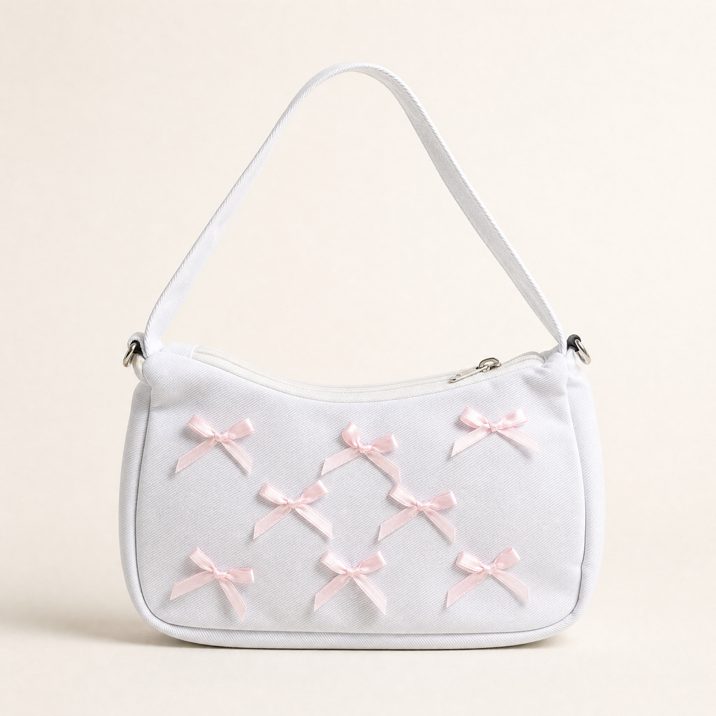 Pink Ribbon Baget Çanta — önden görünüm