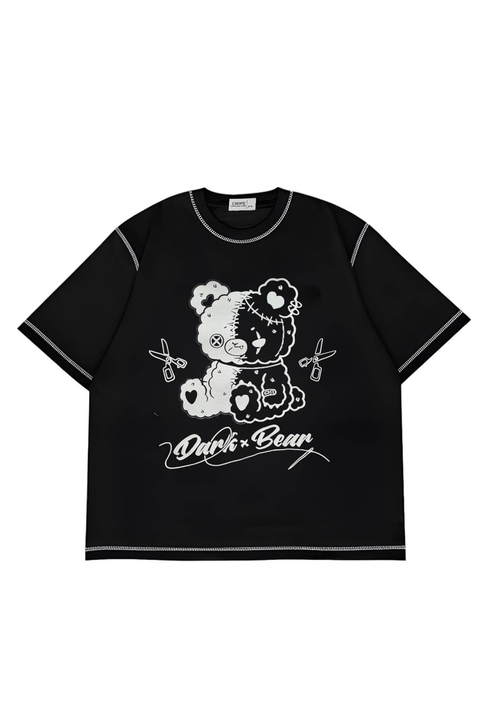 Dark x Bear Ters Dikiş Oversize T-shirt
