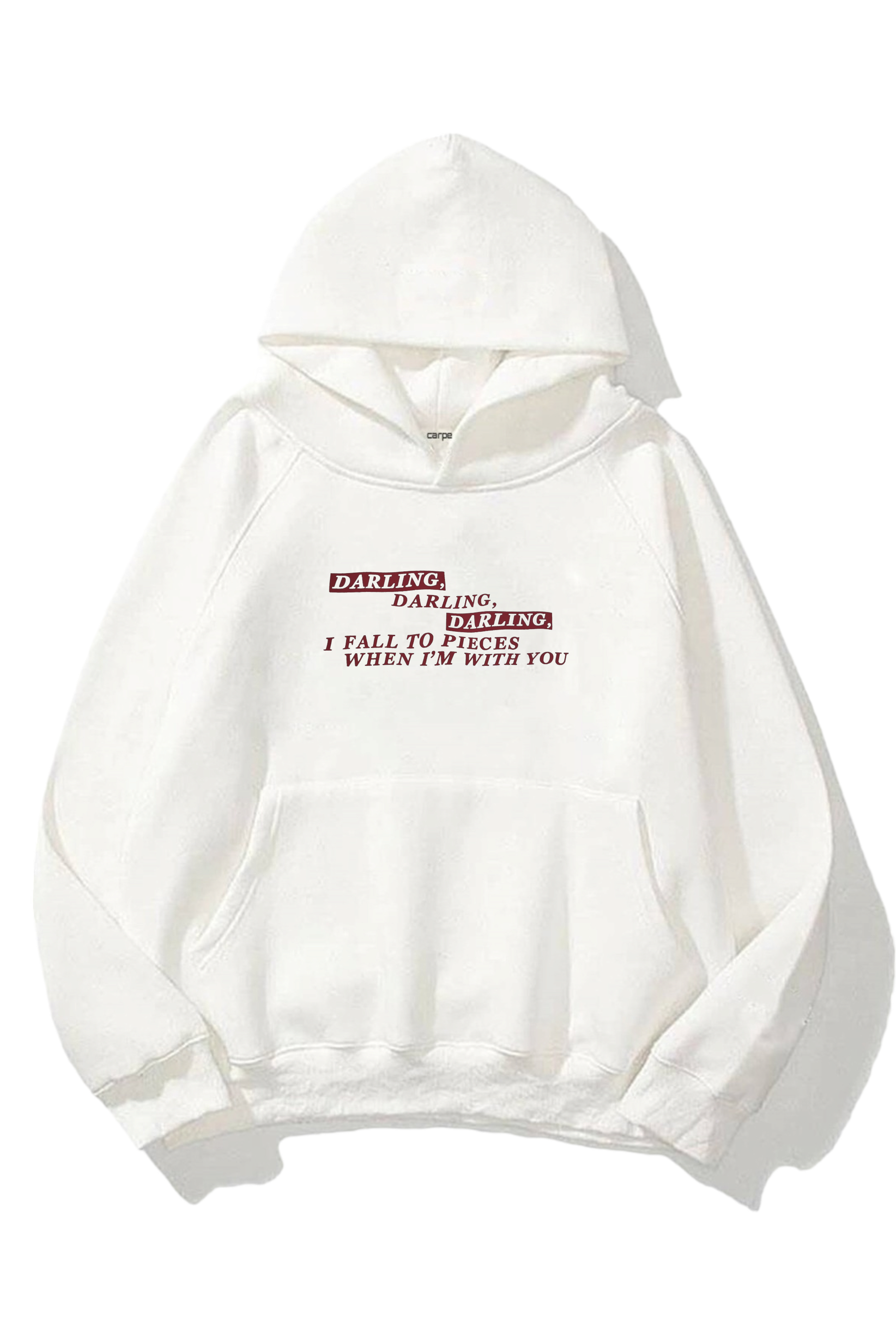 Darling 3 iplik Beyaz Oversize Sweatshirt