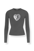 Dimensional Heart Uzun Kol Tam Boy Bluz