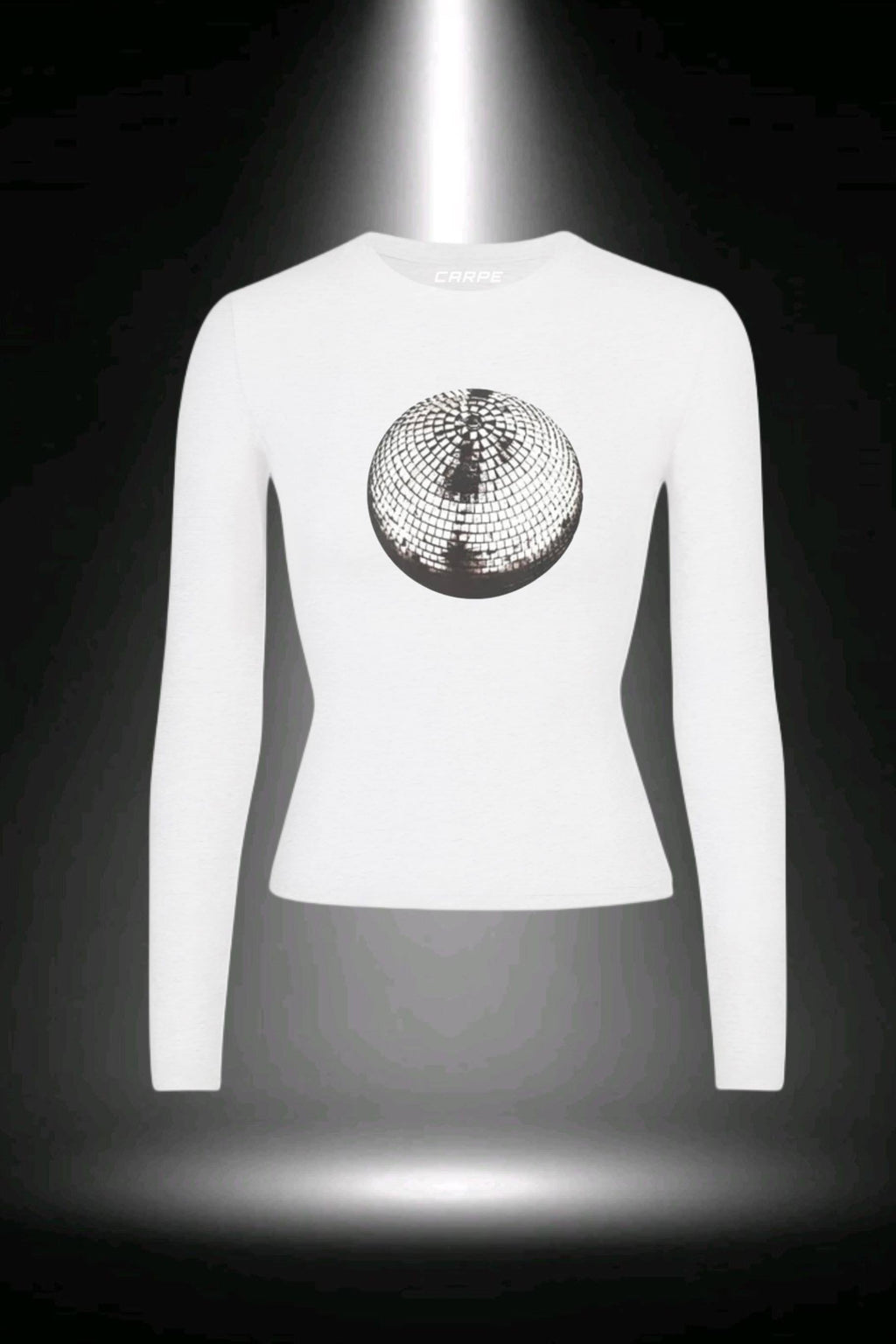 Disco Ball Beyaz Uzun Kol Tam Boy Bluz