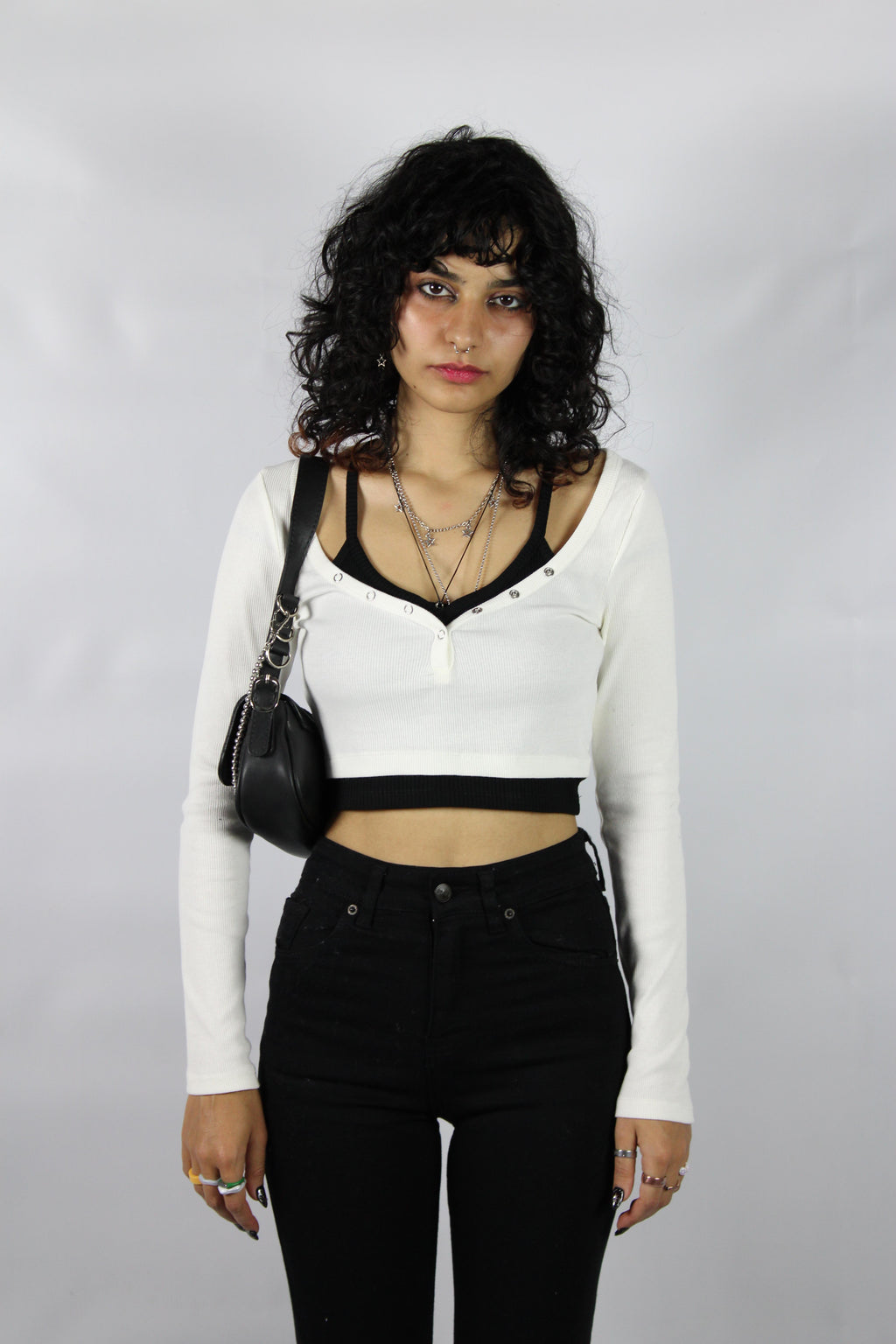 Double Layered White Bluz
