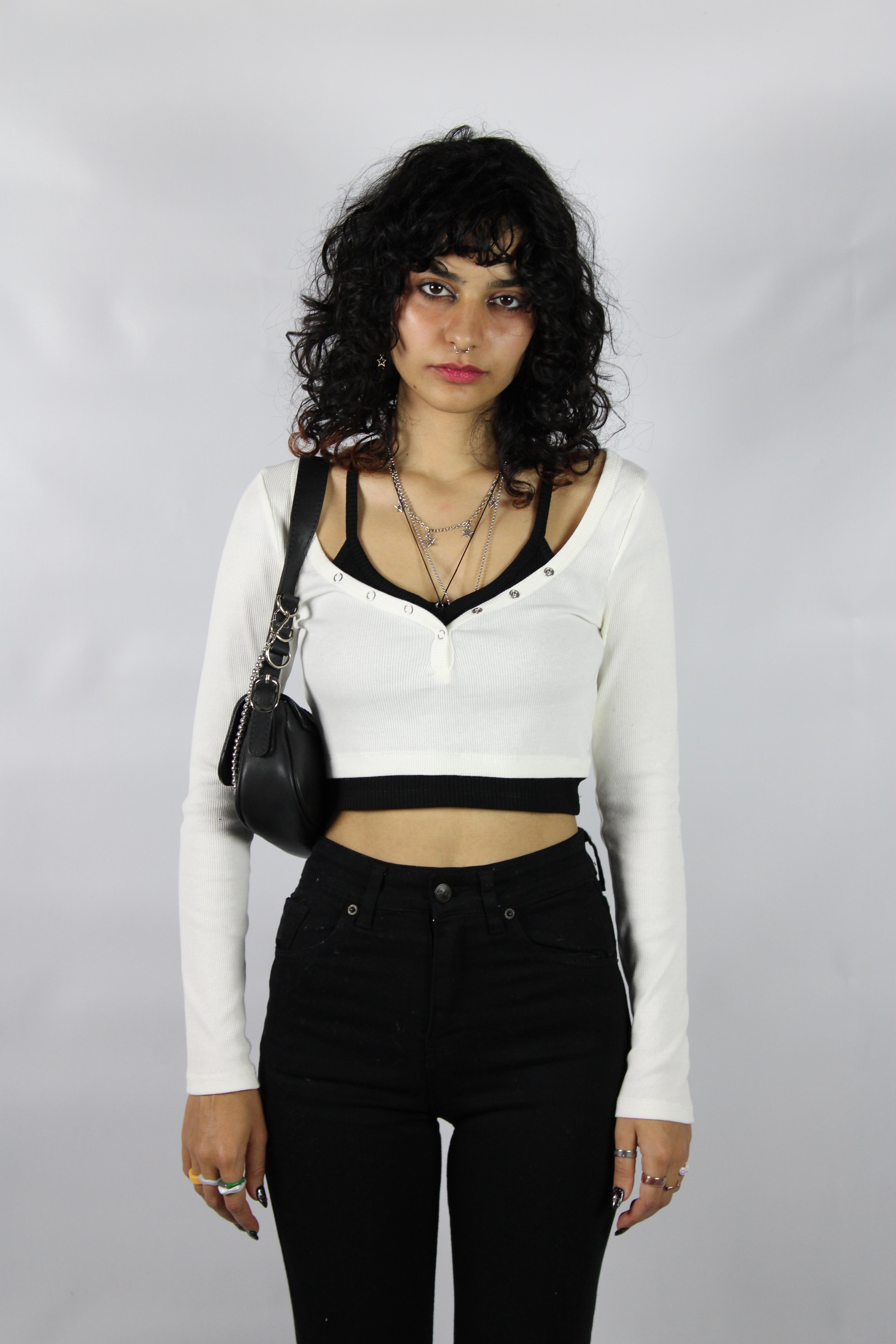 Double Layered White Bluz