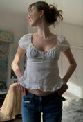 Fırfır Detaylı Crop T-shirt