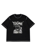 Fouaw Cat Ters Dikiş Oversize T-shirt