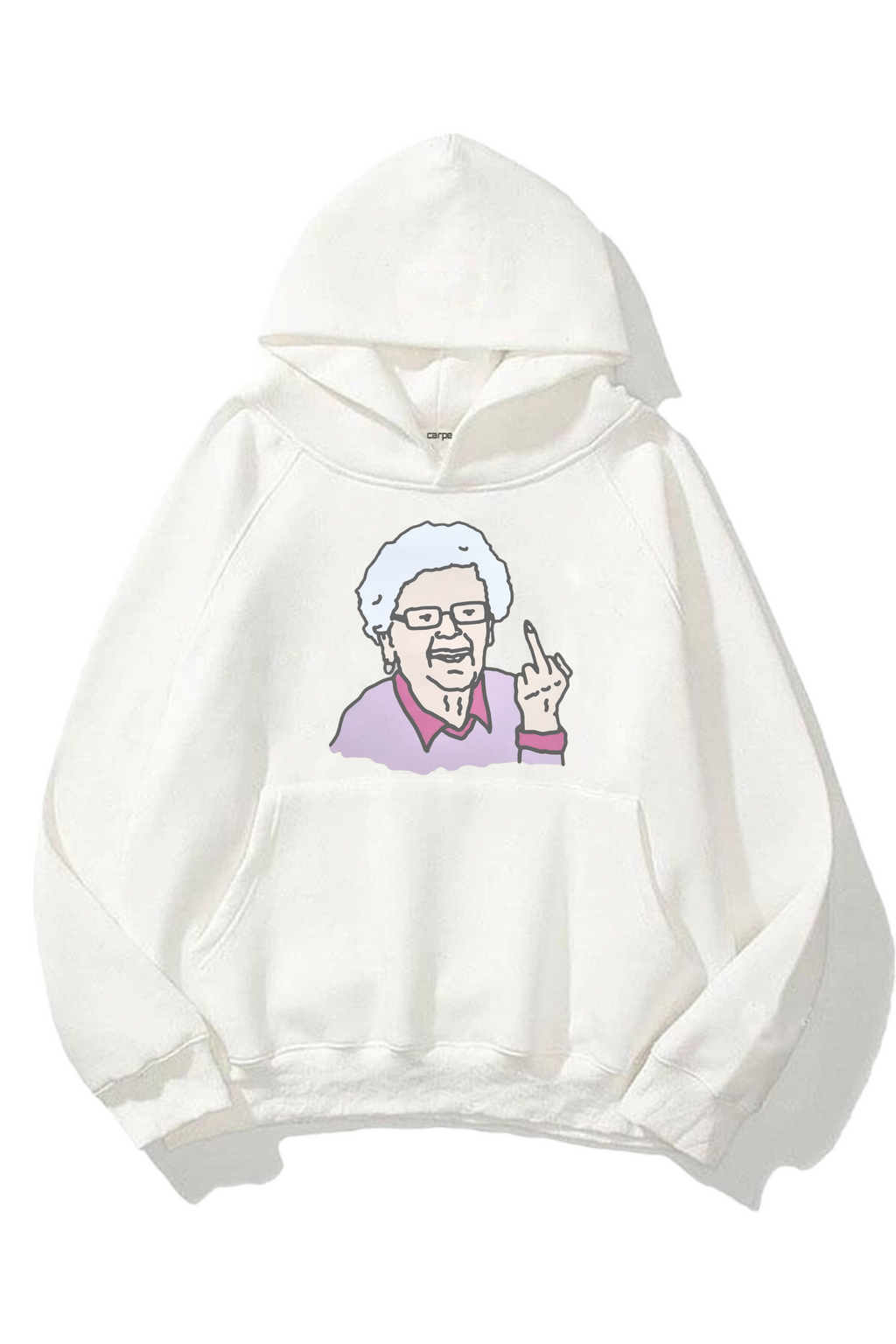 Fuck Grandma 3 iplik Beyaz Oversize Sweatshirt