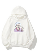 Fuck Grandma 3 iplik Beyaz Oversize Sweatshirt