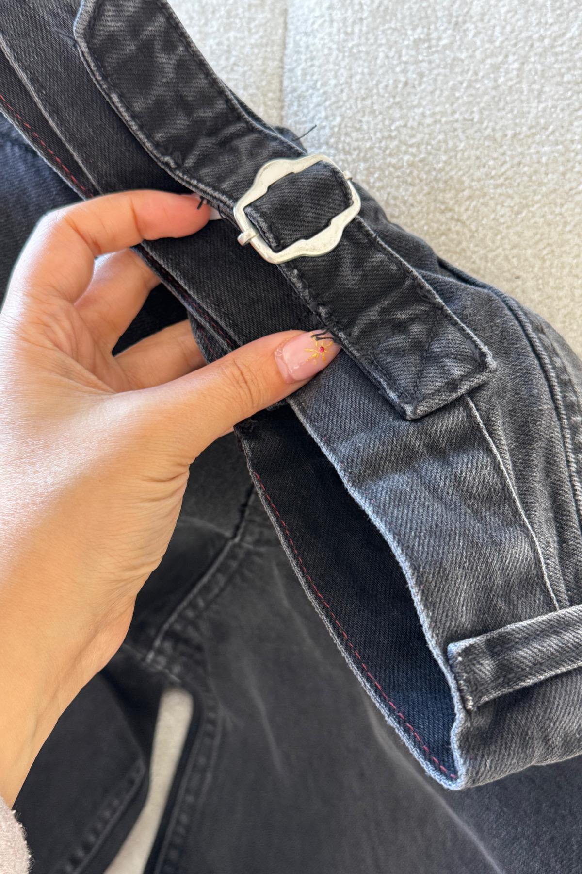Füme Beli Tokalı Jean