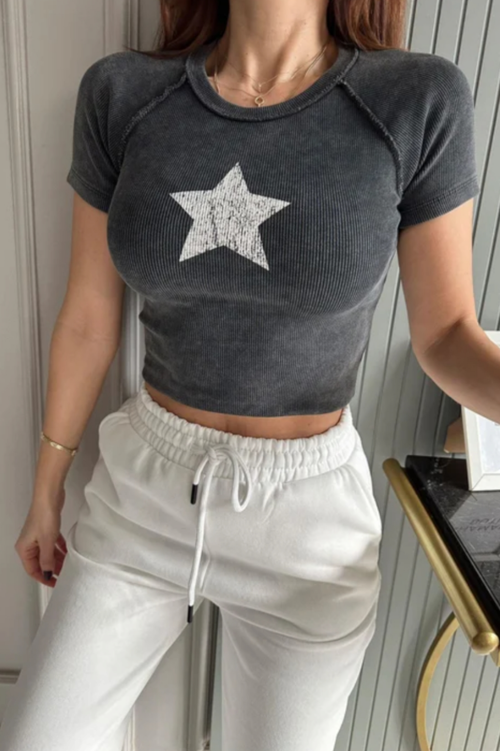 Füme Yıkamalı Star Girl Crop