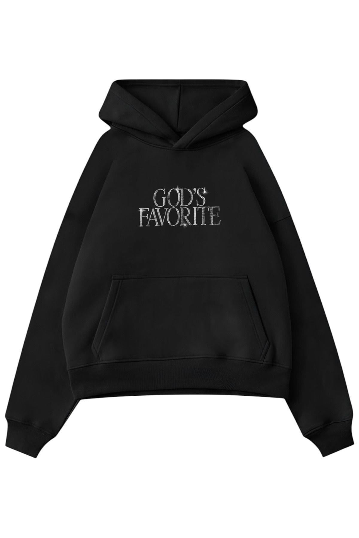Gods Favorite Taşlı 3 İplik Oversize Sweatshirt