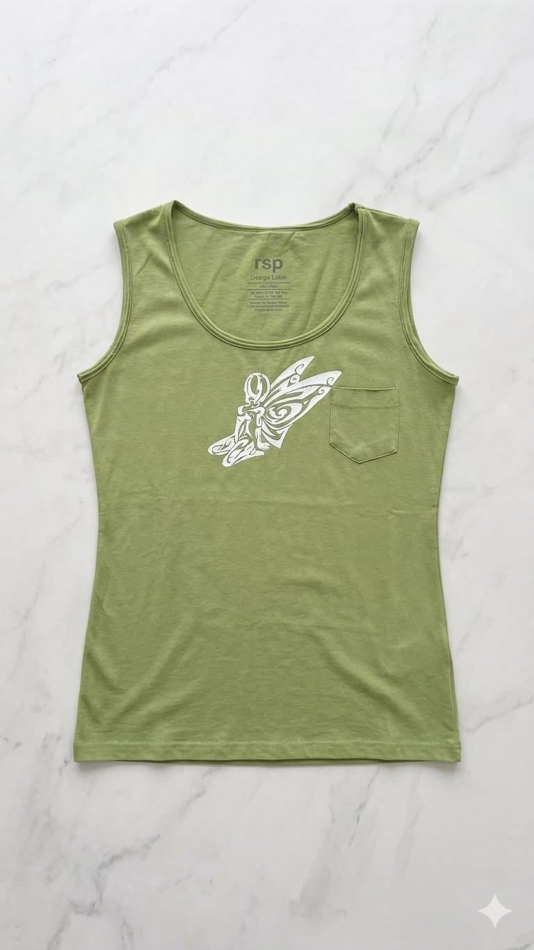 Green Butterfly Kalın Askılı Bluz