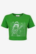 Green Music Crop T-shirt