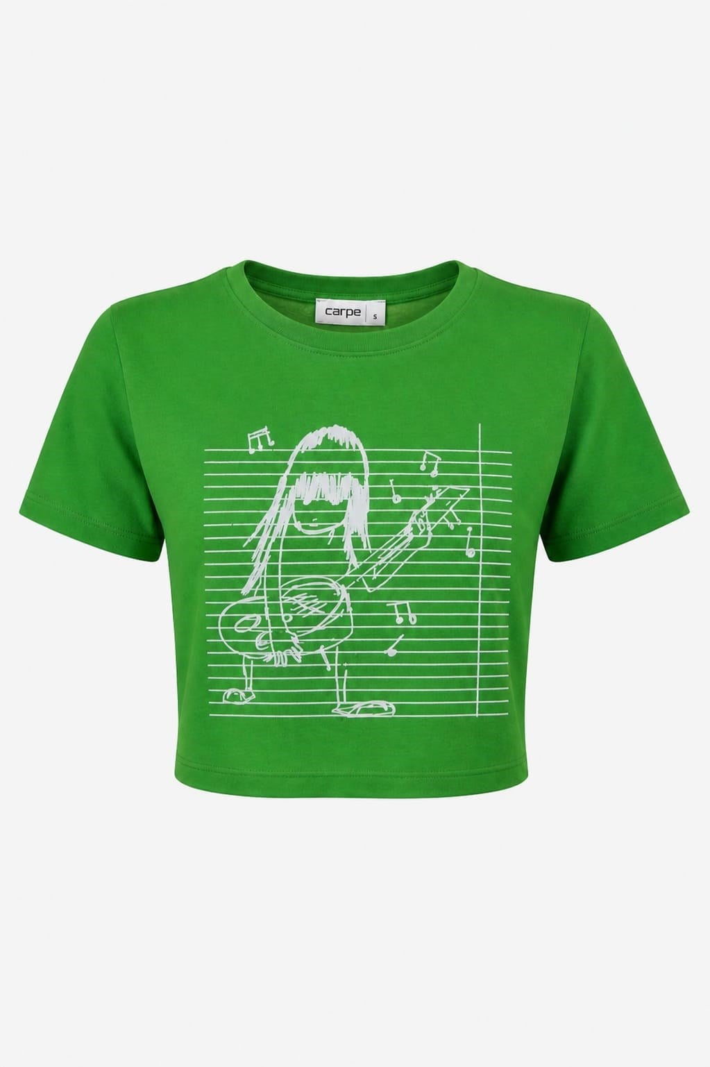 Green Music Crop T-shirt