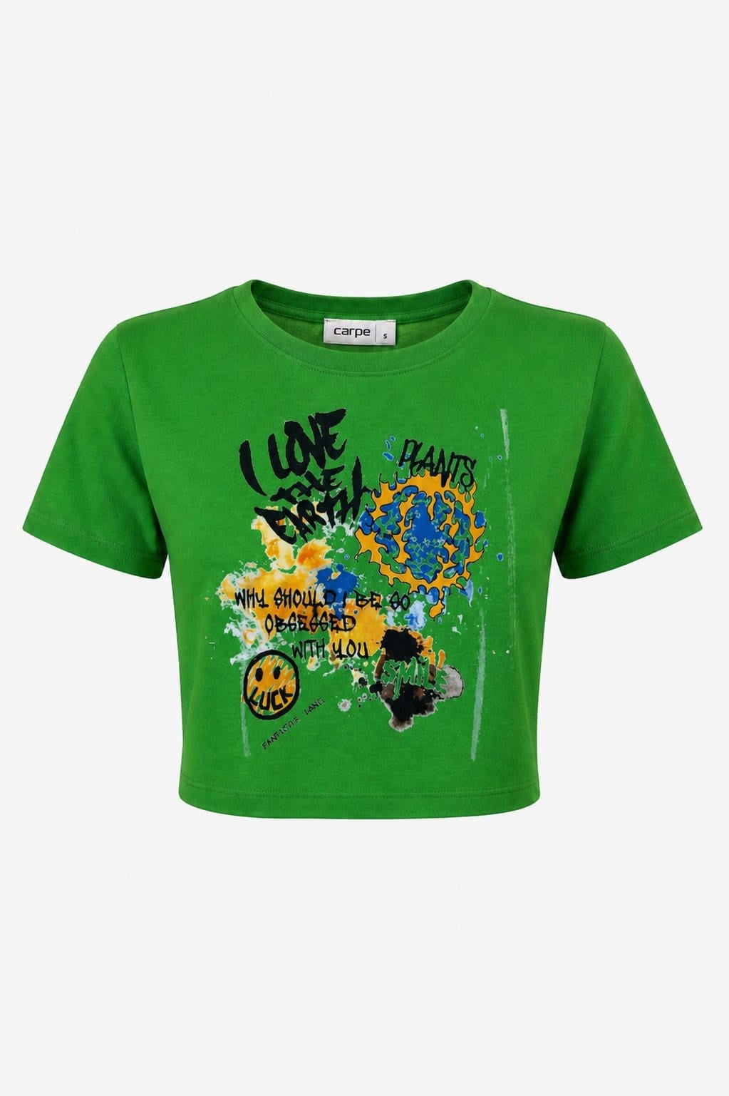 Green Why Ghoul Crop T-shirt