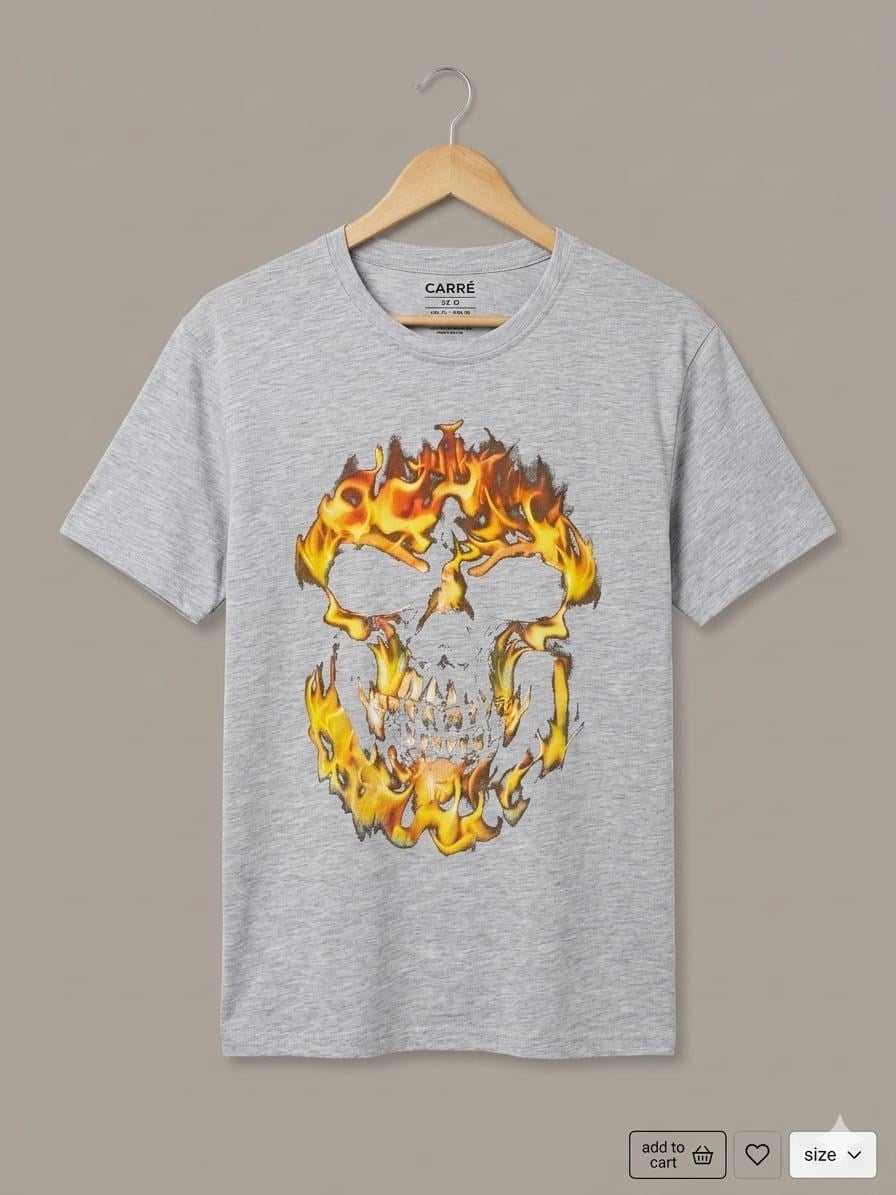 Grey Alev Skull Oversize T-shirt
