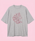 Grey Taşlı Tiger Oversize T-shirt