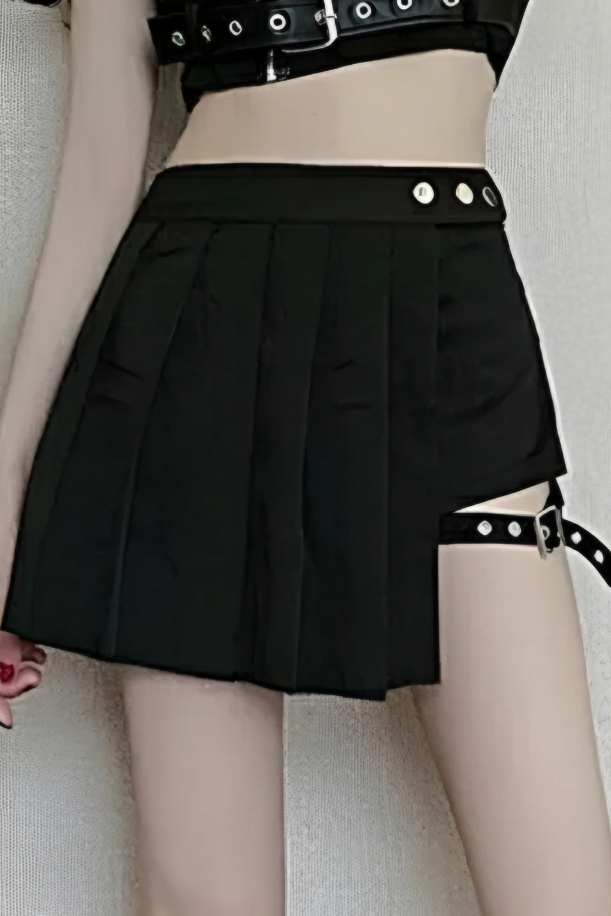 Harajuku Punk Kemerli Mini Şort Etek