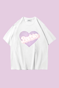 Heart Barbi White Oversize T-shirt