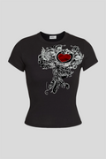 Heart Decor Tam Boy Bluz