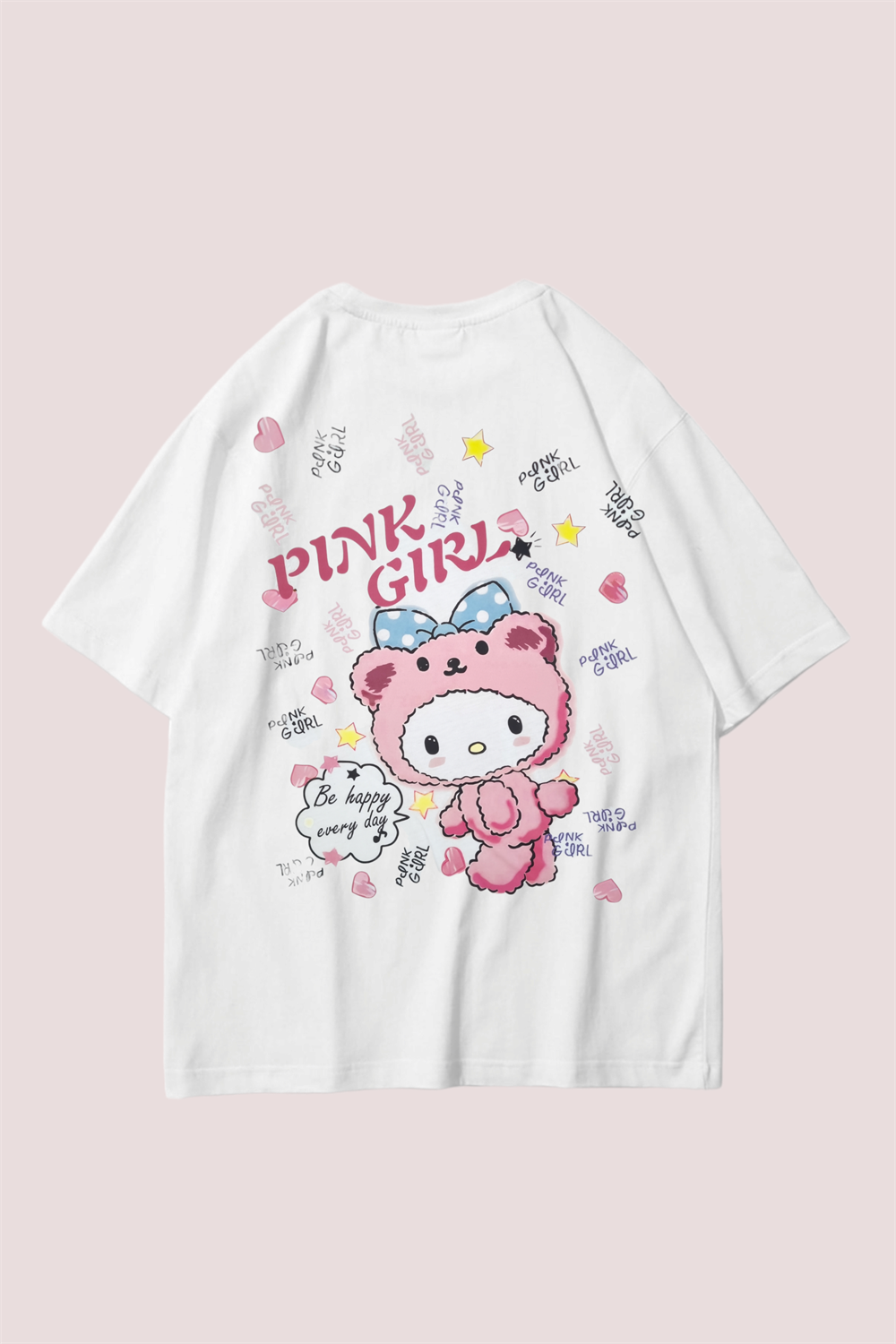 Heart Pınk Gırl Oversize T-shirt