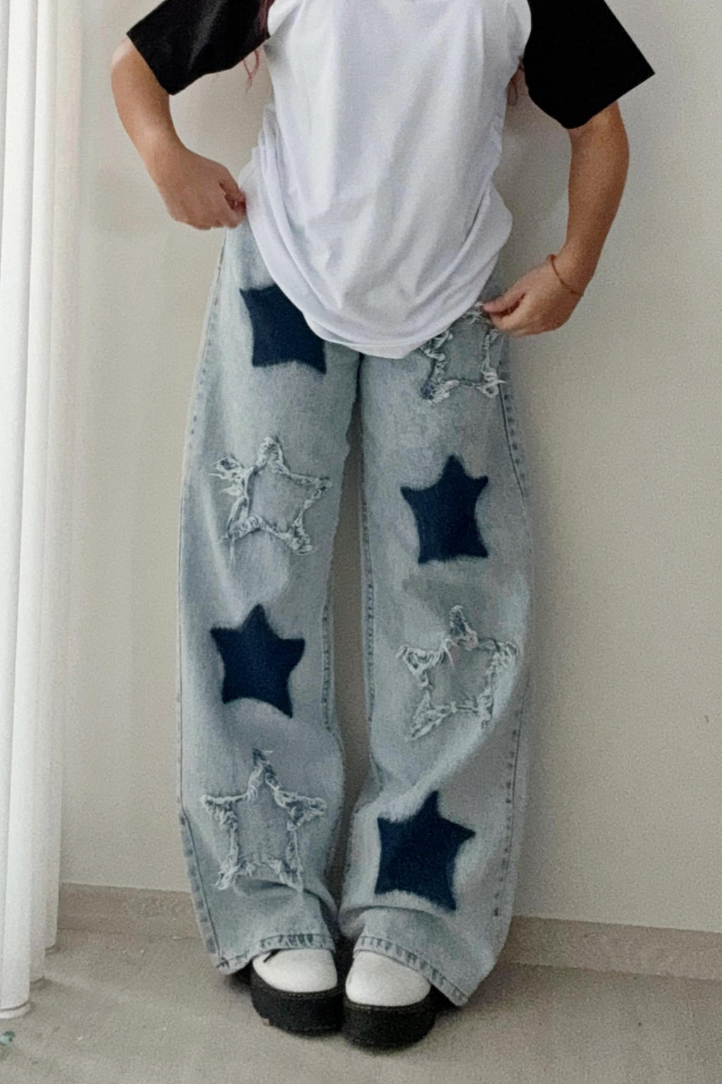 İce Blue Star Bol Paça Pantolon