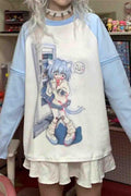 Japanese Cat Girl Oversize Sweatshirt