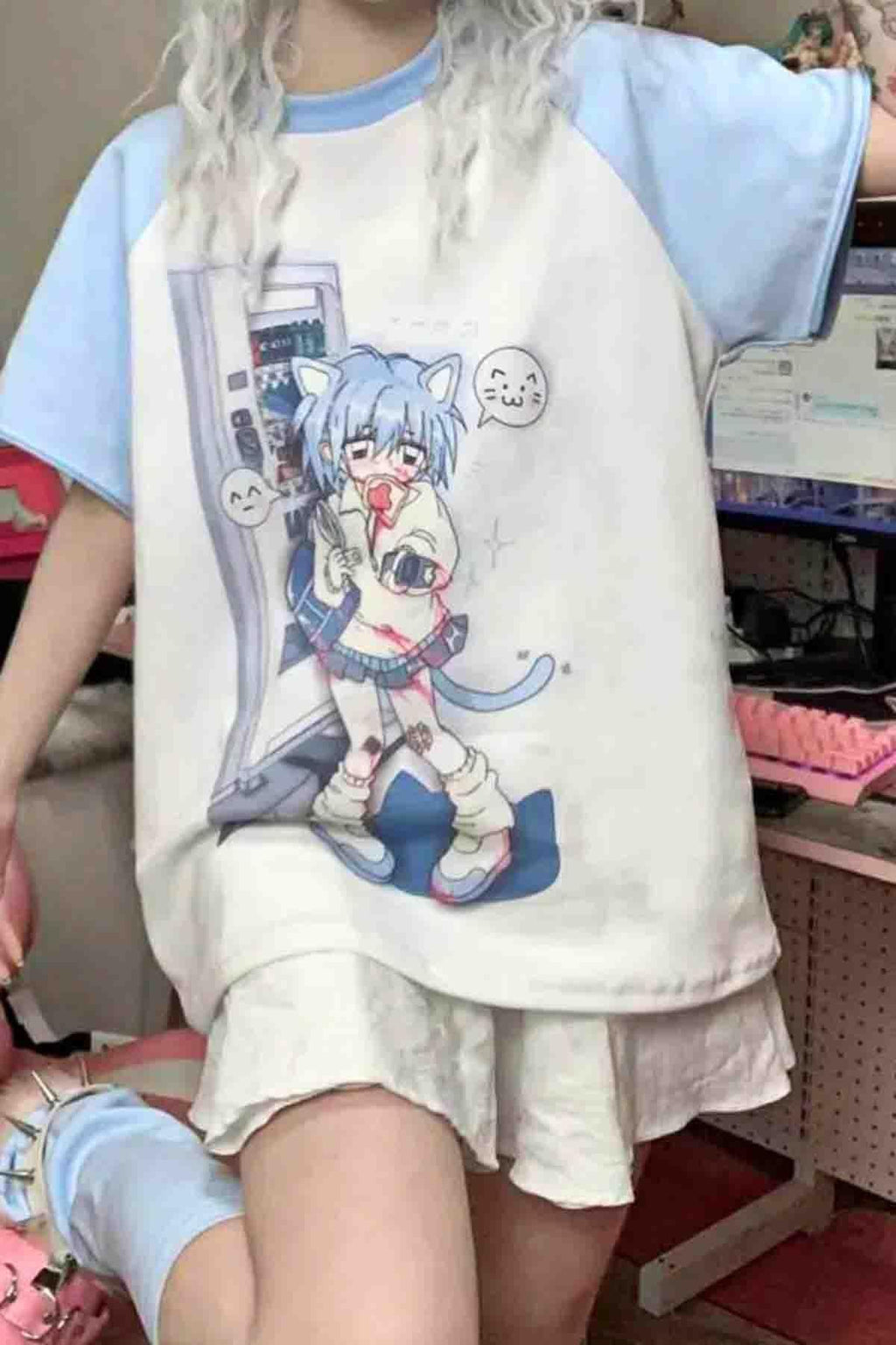 Japanese Cat Girl Oversize Sweatshirt