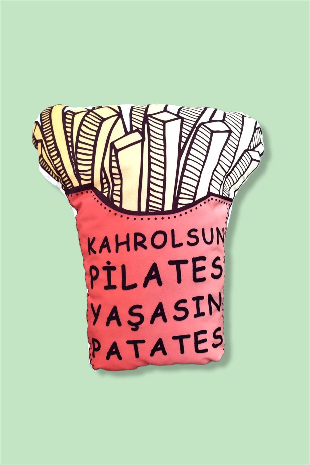 Kahrolsun Pilates Yaşasın Patates Büyük Boy Yastık
