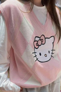 Kitty Baklava Desenli Süveter