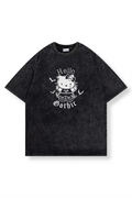 Kitty Yıkamalı Oversize T-shirt