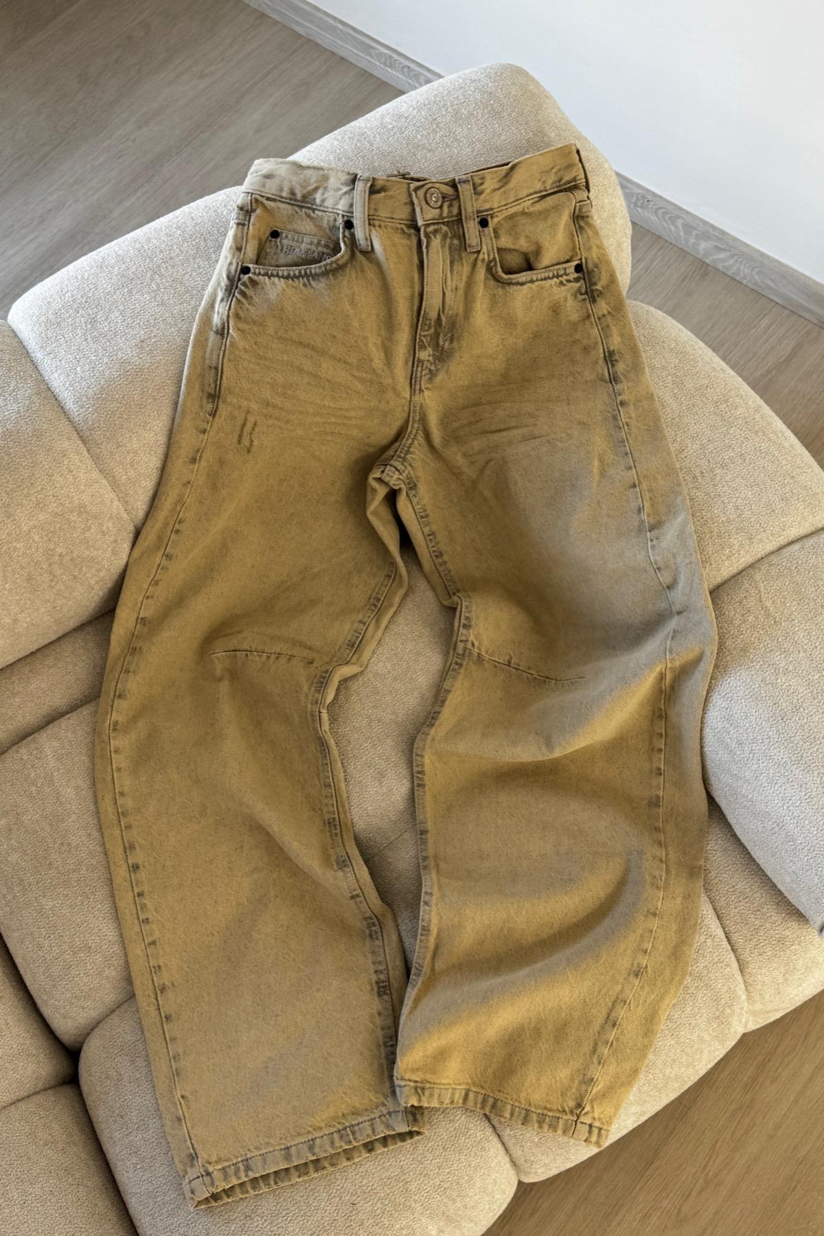 Krem Beli Tokalı Jean