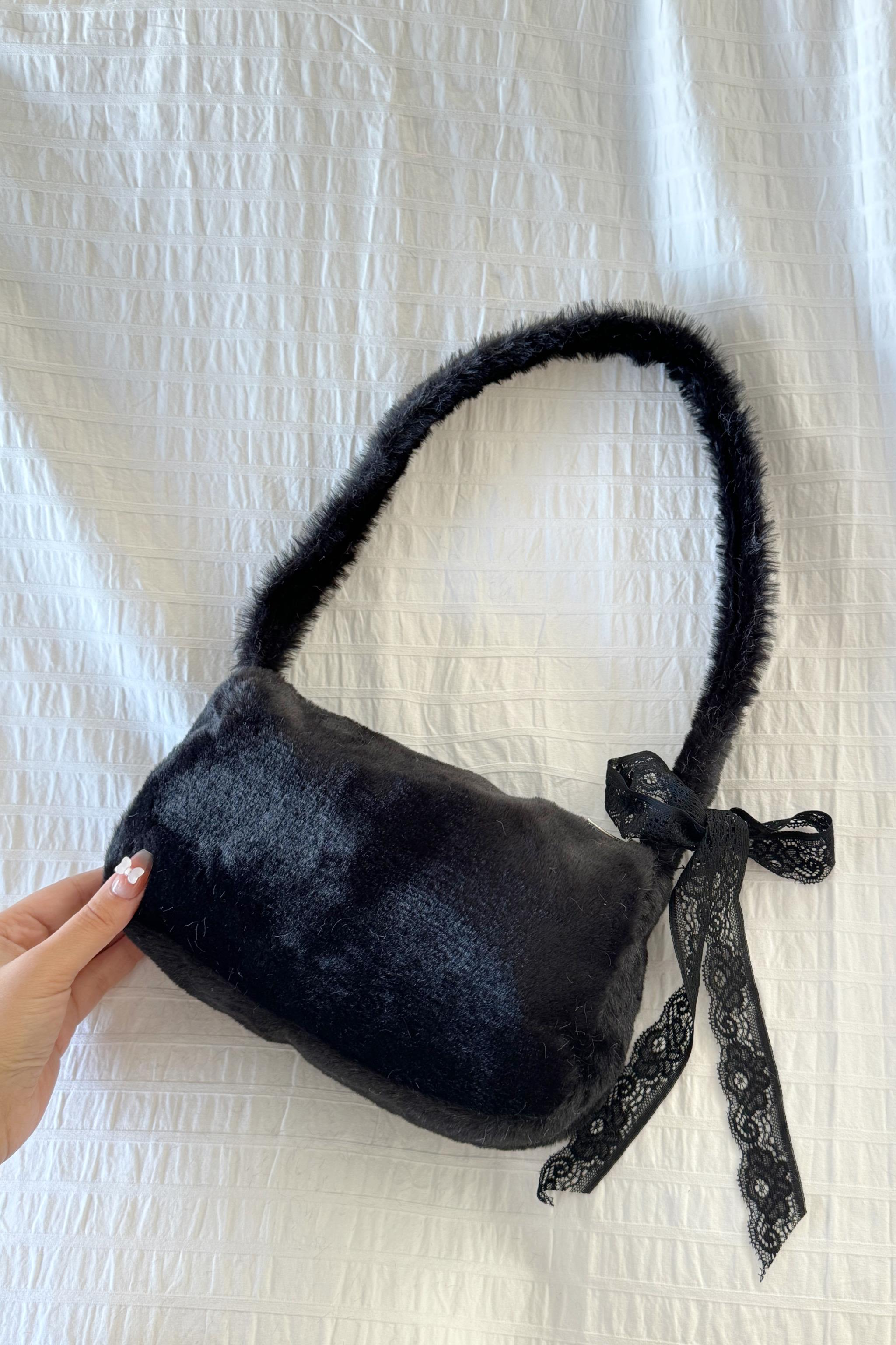 Lace Ribbon Peluş Çanta