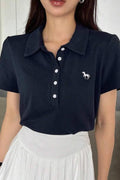 Lacivert Unicorn Polo Yaka T-shirt