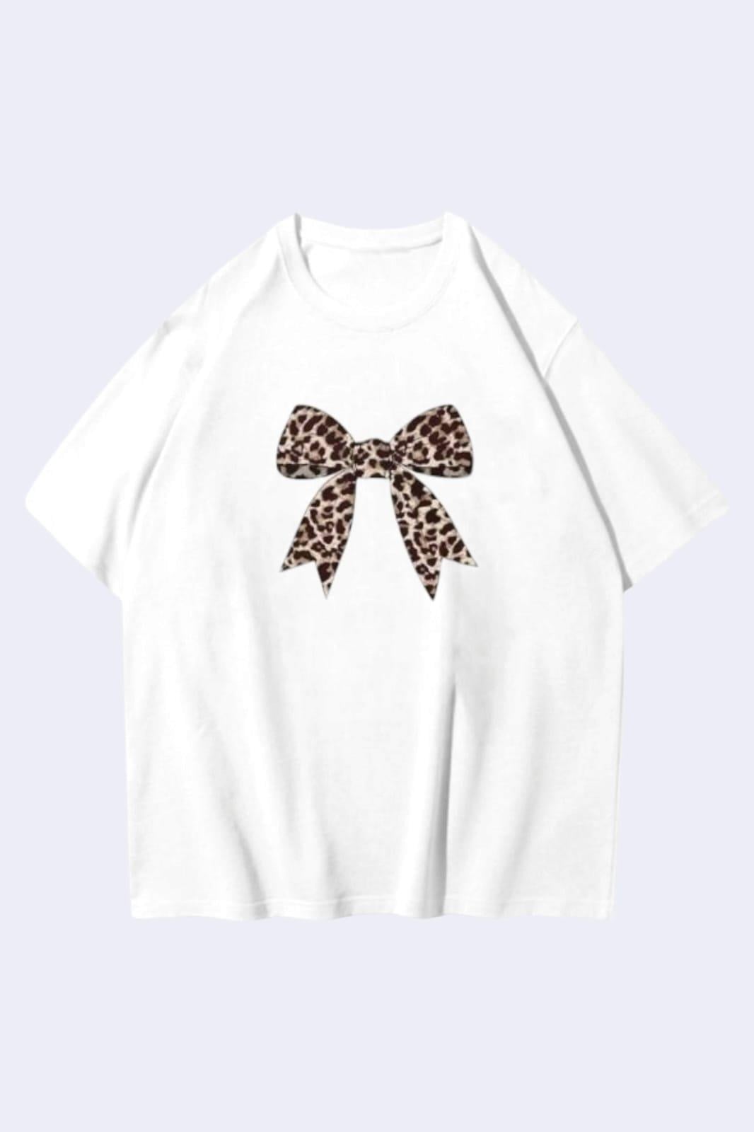 Leopar Ribbon Oversize T-shirt