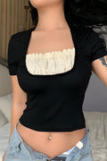 Lolita Vintage Kısa Kol  Bluz