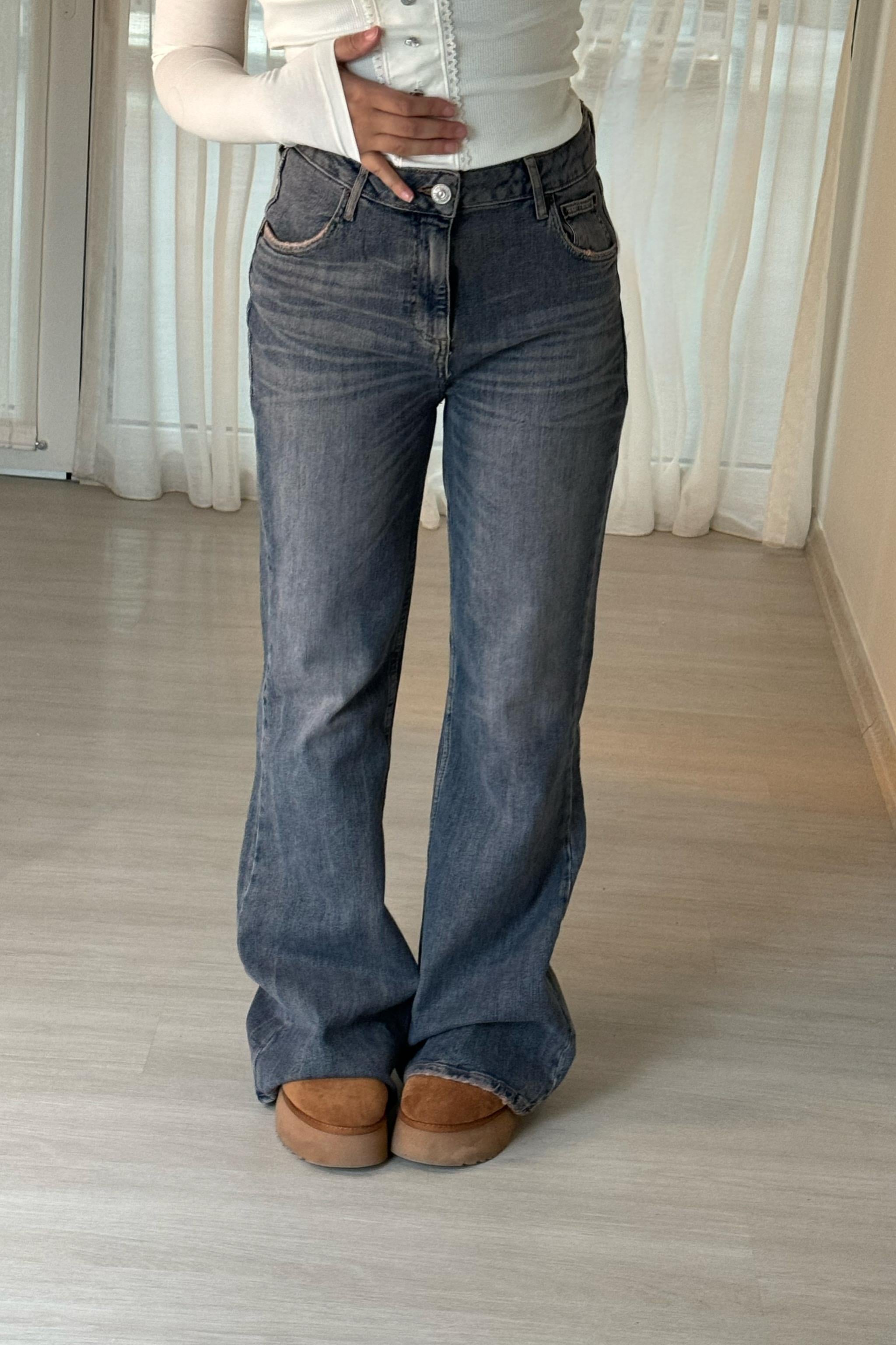 Low Rise Flare Pantolon