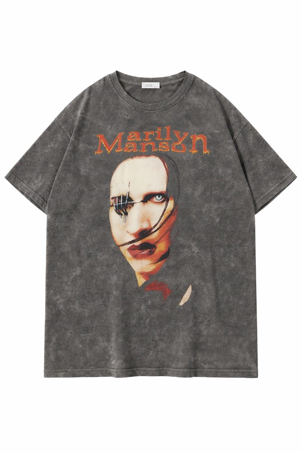 Marily Manson Yıkamalı Oversize T-shirt