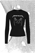 Meowtallıca Uzun Kol Tam Boy Bluz