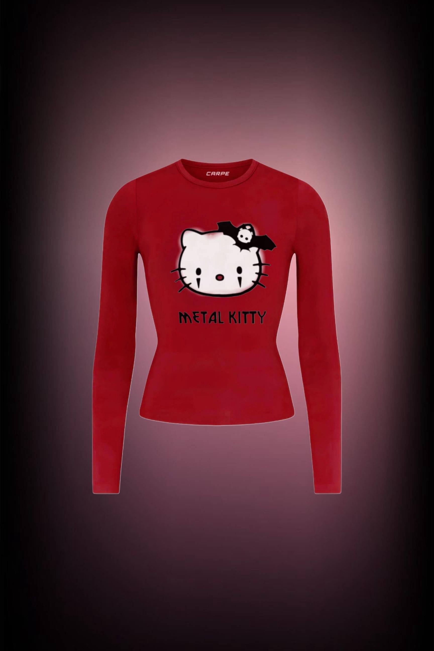 Metal Kitty Uzun Kol Tam Boy Bluz