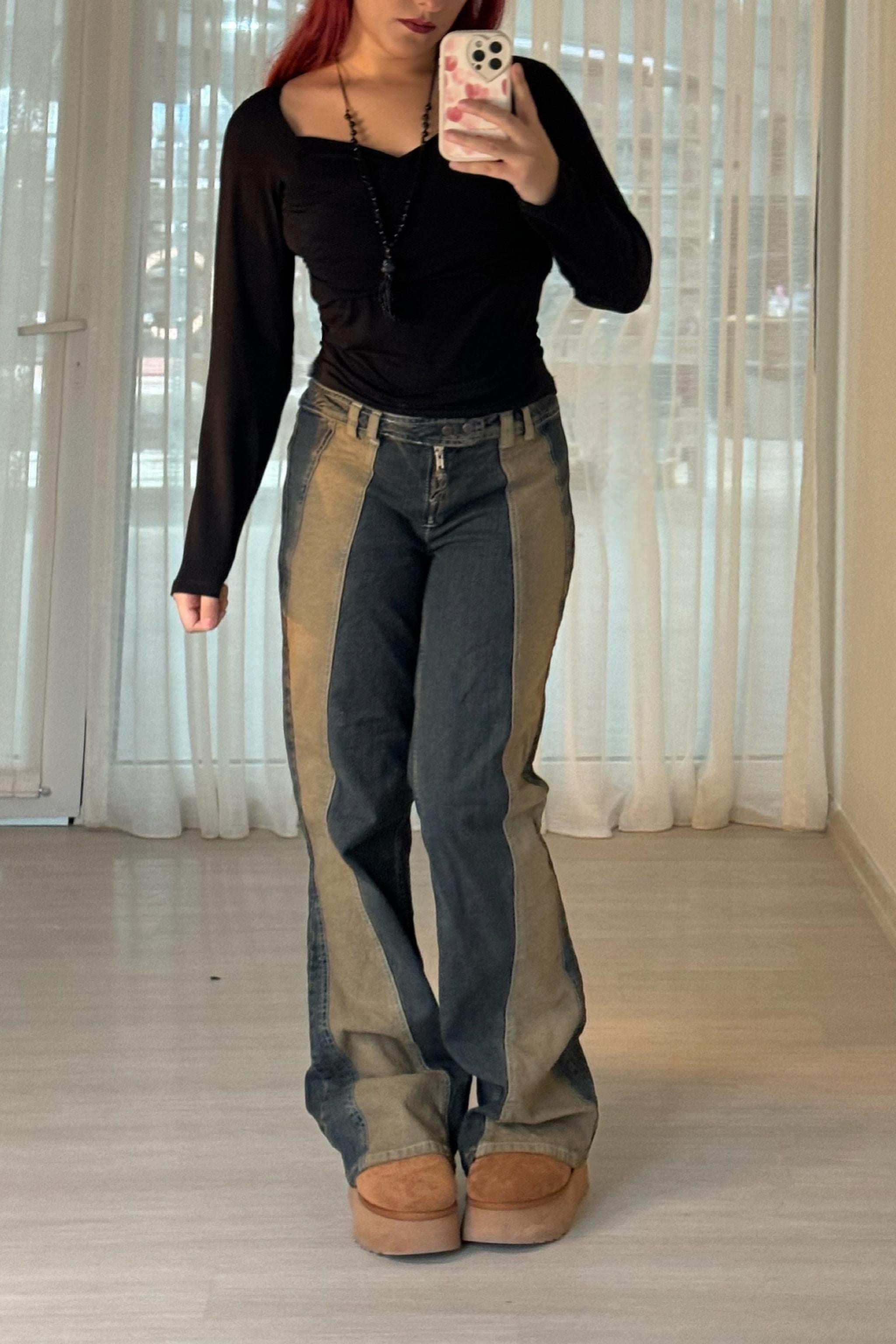Mid Rise Flare Pantolon