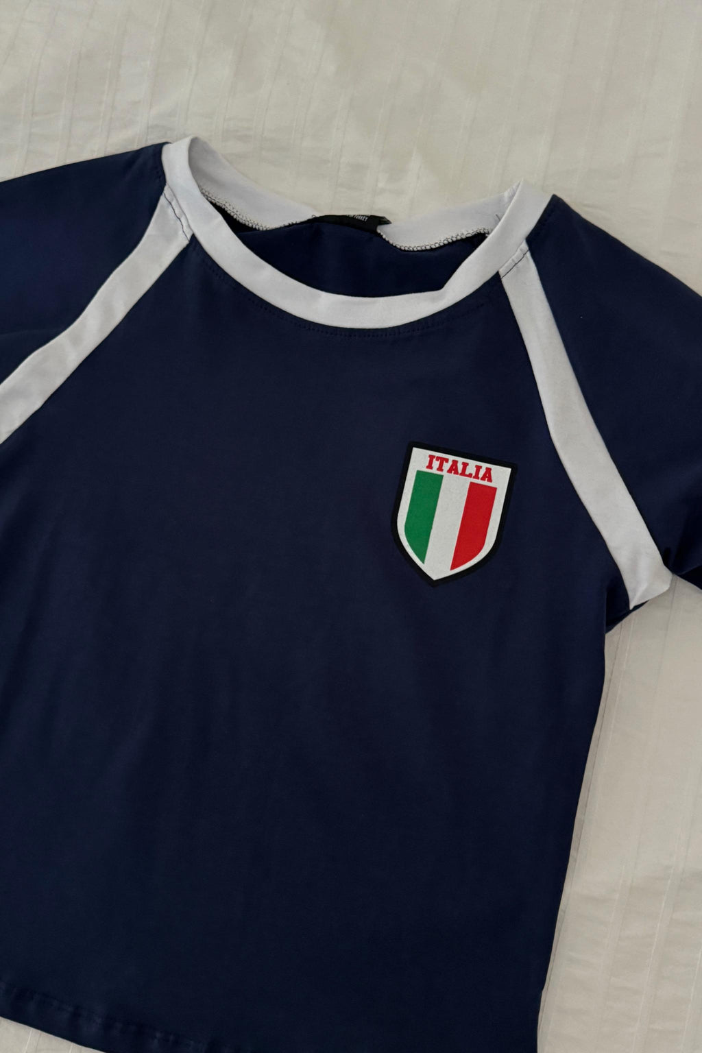 Navy Blue Italıa Crop