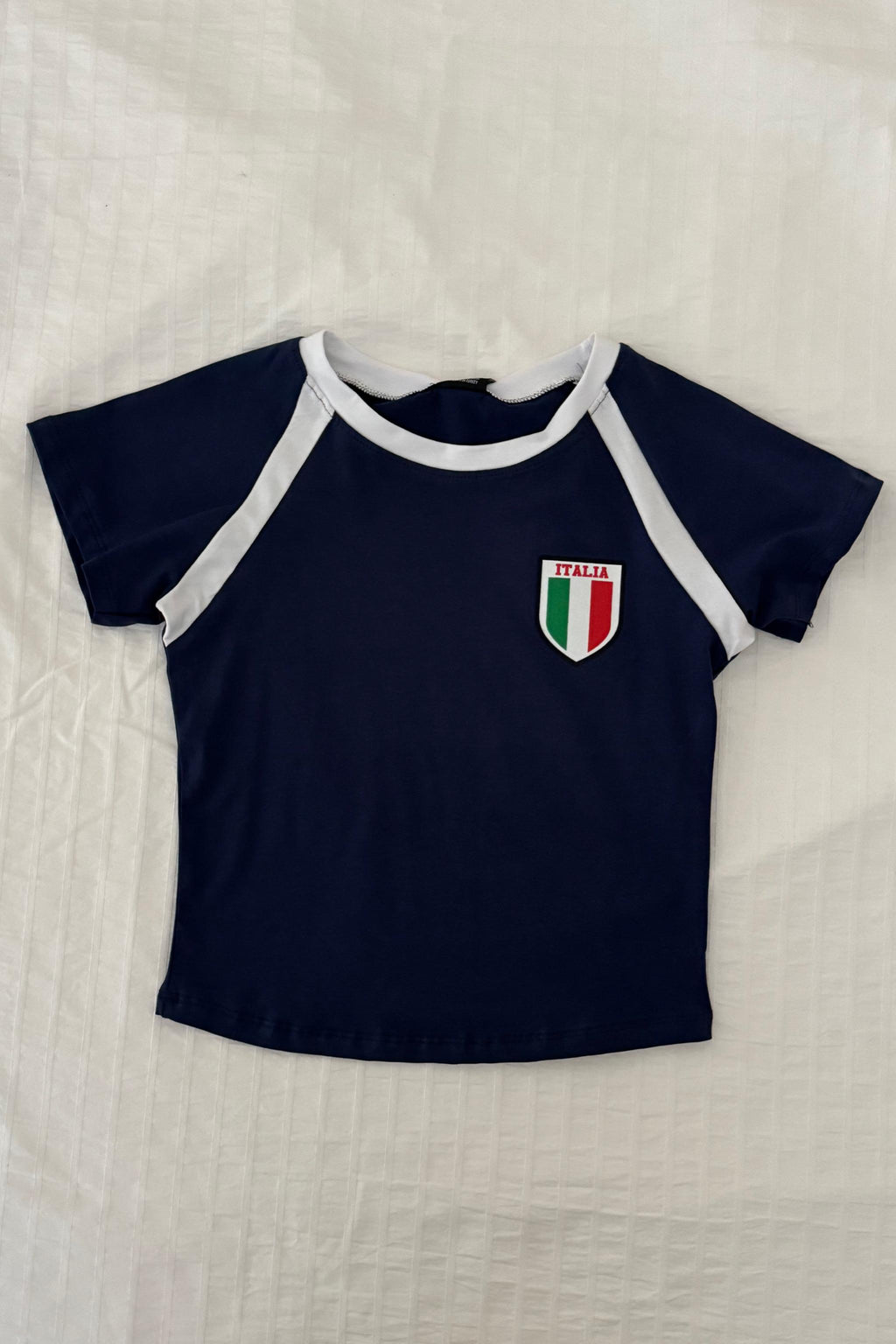 Navy Blue Italıa Crop