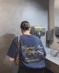 Navy Blue Sırt Grand Prix Oversize T-shirt