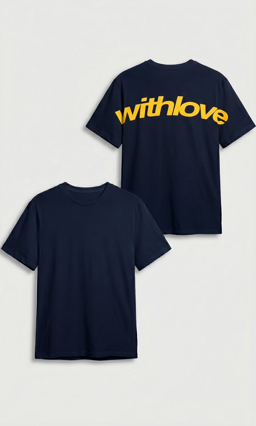 Navy Blue Sırt Withlove Oversize T-shirt