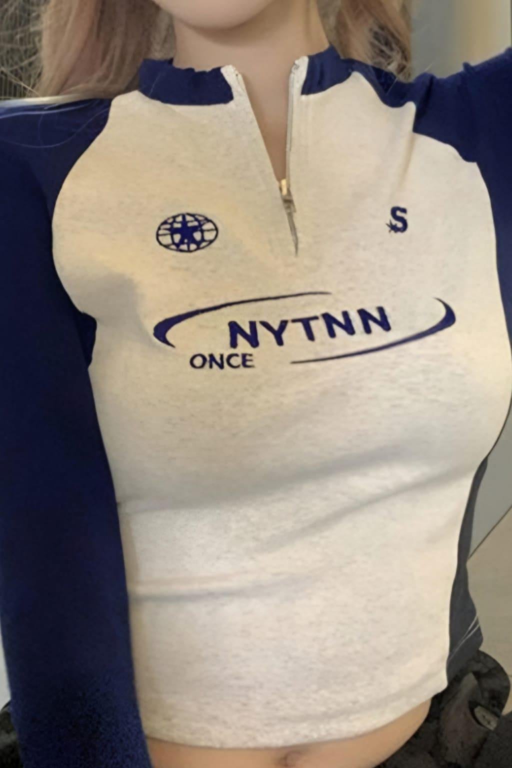 NYTNN Fermuarlı Uzun Kollu Bluz