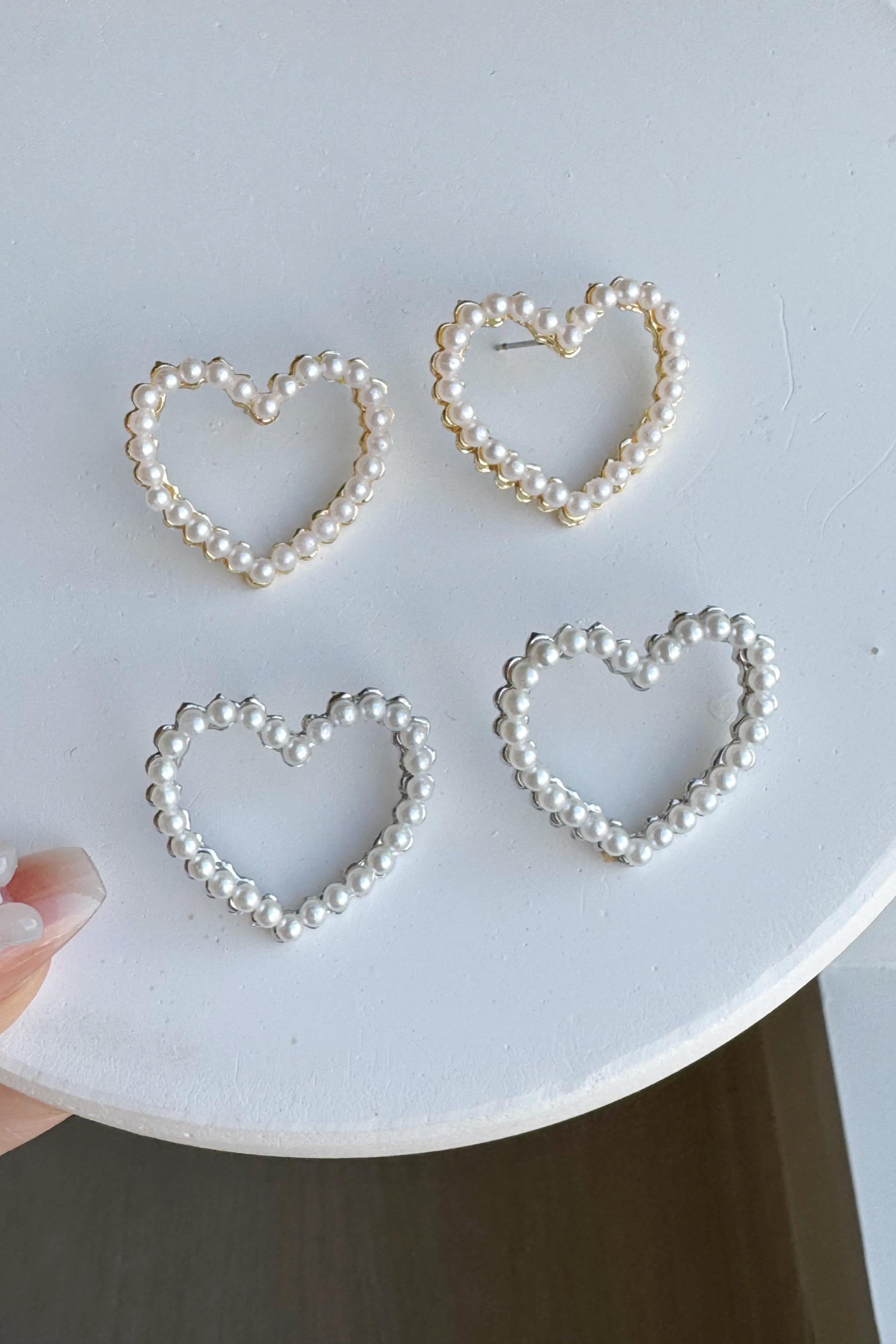 Pearl Heart Küpe