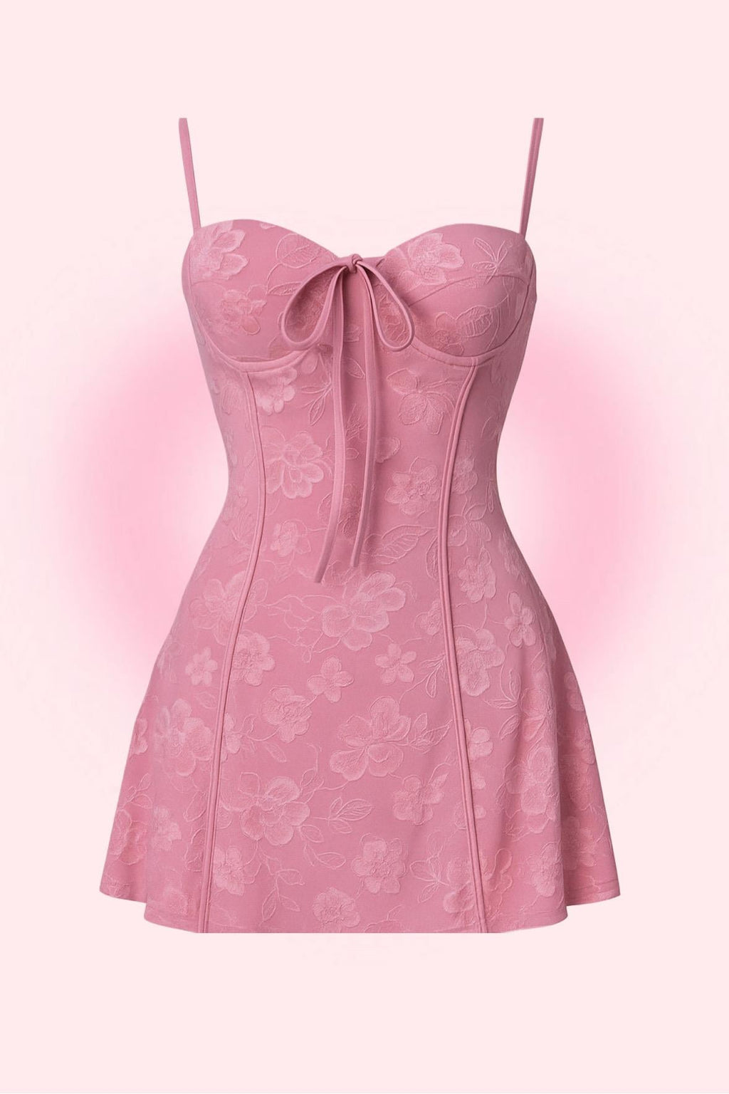 Pembe Dantel Detaylı Elbise